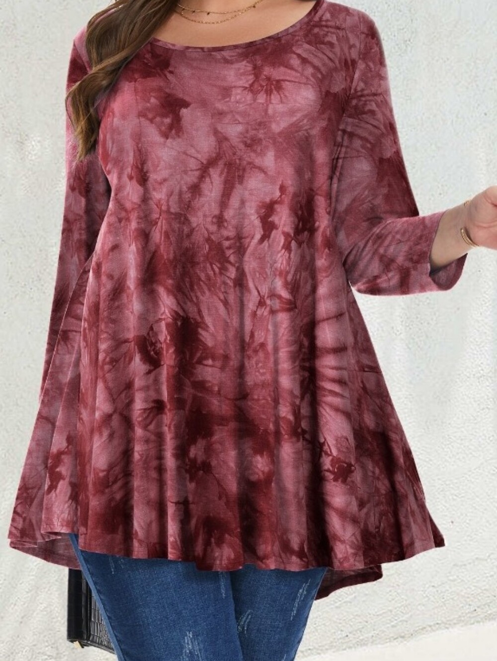Belaroi 3XL Tie Dye Tunic Top Long Sleeve Stretch Women's